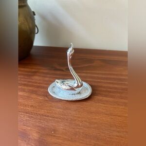 Vintage Silver Swan Ring Holder